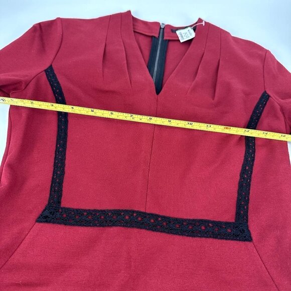 NWT Kobi Halperin Red Long Sleeve Stretch Dress Size 6 - Picture 12 of 16
